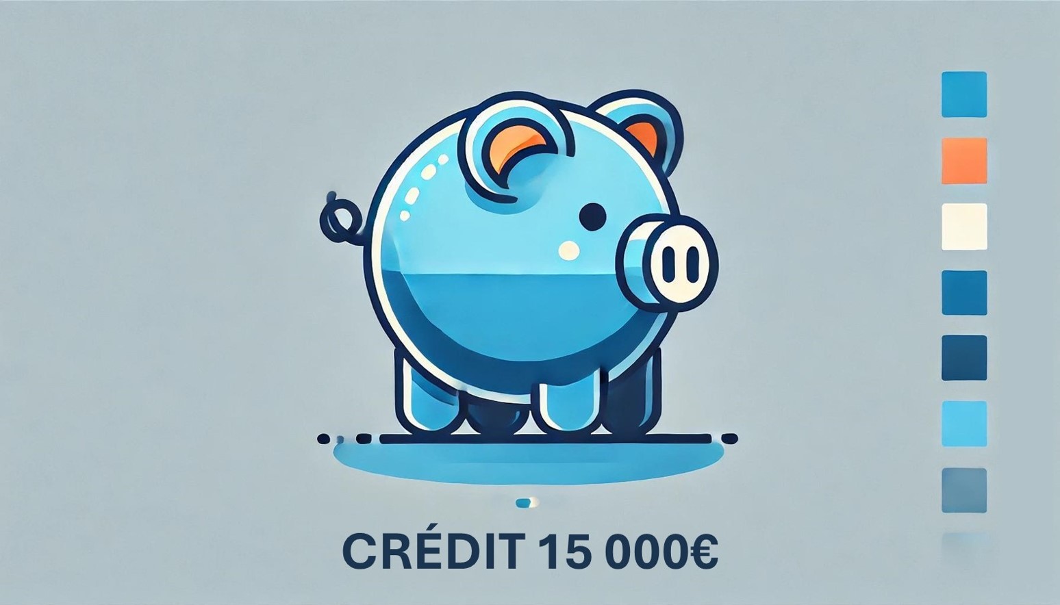 Illustration d'un credit de 15000 euros avec une tirelire en cochon