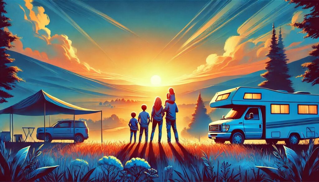 Illustration d'un pret de 35000 euros par une famille en voyage en camping car