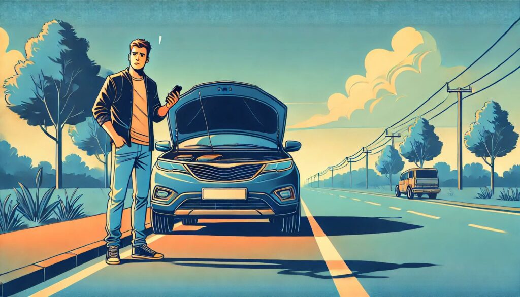 Illustration d'un credit de 700 euros par une voiture en panne qui nécessite d'être réparée