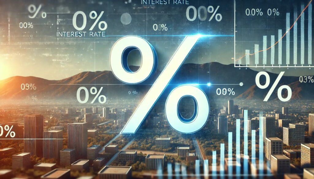 Symbole de taux d'intérêt pour illustrer un pret de 5400 euros