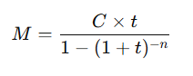 formule de calcul d'une mensualité avec intérêts